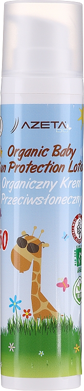 Organiczny balsam do ciała z filtrem przeciwsłonecznym dla niemowląt - Azeta Bio Organic Baby Sun Protection Lotion SPF50 — Zdjęcie N1