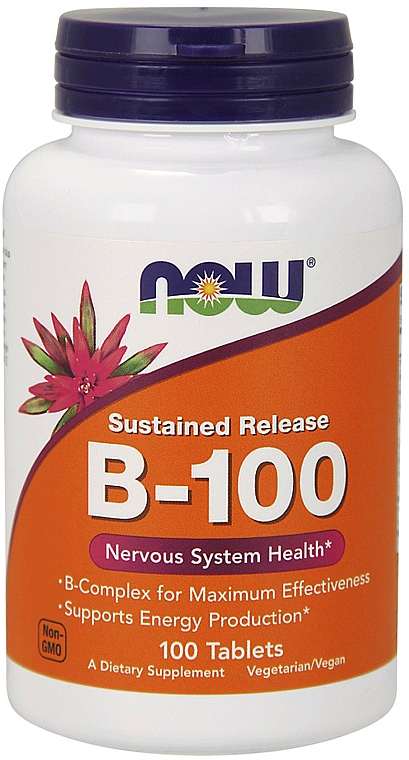 Suplement diety z witaminą B-100 - Now Foods Vitamin B-100 Sustained Release Tablets — Zdjęcie N1