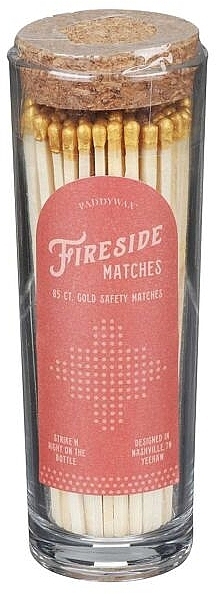 Bezpieczne zapałki do świec w szklanym słoju, żółta końcówka - Paddywax Fireside Gold Safety Matches — Zdjęcie N1