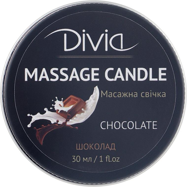 Świeca do masażu Czekolada, Di1570 - Divia Massage Candle Hand & Body Chocolate Di1570 (30 ml) — Zdjęcie N1