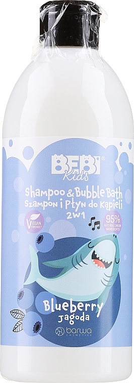 PRZECENA! Szampon i płyn do kąpieli dla dzieci 2 w 1 Jagoda - Barwa Bebi Kids Blueberry * — Zdjęcie N3