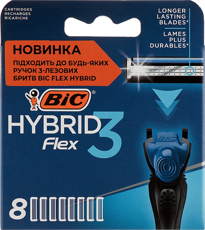 Wymienne wkłady do maszynki do golenia, 8 szt. - Bic Flex 3 Hybrid