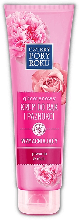 Wzmacniający krem glicerynowy do rąk i paznokci Piwonia i róża - Cztery Pory Roku — Zdjęcie N1