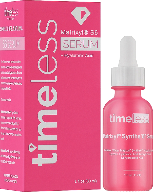 Peptydowe serum do twarzy - Timeless Skin Care Matrixyl Synthe'6 Serum — Zdjęcie N2