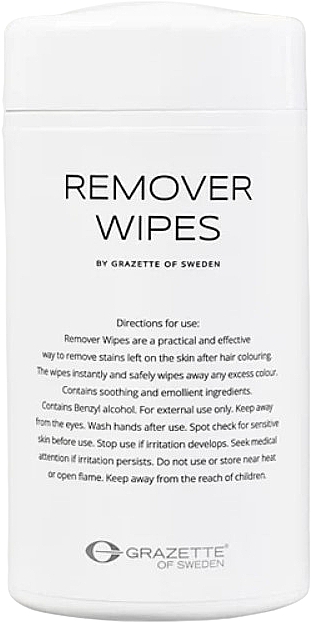 Chusteczki do usuwania plam ze skóry głowy po koloryzacji włosów, 100 szt. - Grazette Remover Wipes — Zdjęcie N1