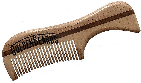 Drewniany grzebień do brody, 9,5 cm - Golden Beards Eco Moustache Comb — Zdjęcie N1