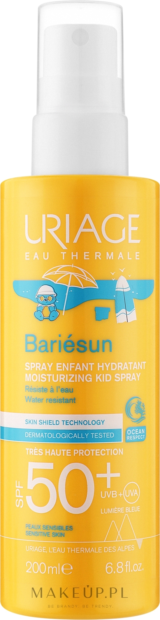 Nawilżający spray przeciwsłoneczny dla dzieci 50+, wodoodporny - Uriage Bariesun Moisturuzing Kid Spray SPF50+ — Zdjęcie 200 ml