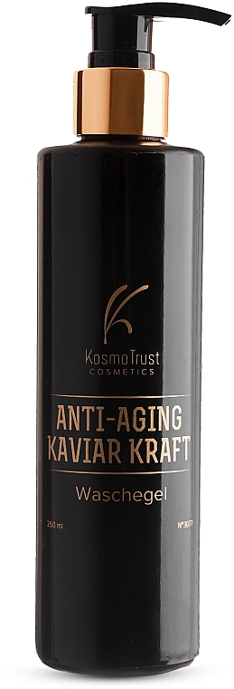 Żel do mycia twarzy z ekstraktem z czarnego kawioru - KosmoTrust Cosmetics Anti-Aging Kaviar Kraft Waschegel — Zdjęcie N1