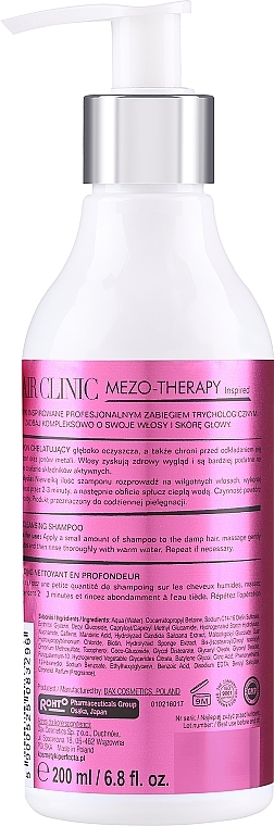 PRZECENA! Szampon chelatujący do głębokiego oczyszczania włosów - Yoskine Hair Clinic Mezo-therapy Deep Cleansing Shampoo * — Zdjęcie N2