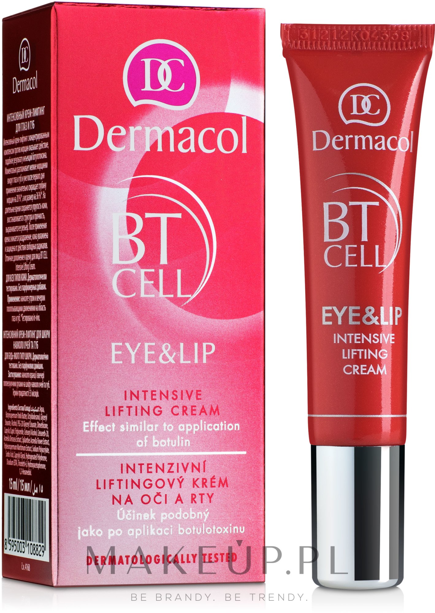 Intensywny krem liftingujący pod oczy i do skóry wokół ust - Dermacol BT Cell Eye&Lip Intensive Lifting Cream — Zdjęcie 15 ml