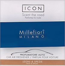 Kup Samochodowy dozownik zapachu Drewno i przyprawy - Millefiori Milano Icon Car Classic Fragrance Legni & Spezie