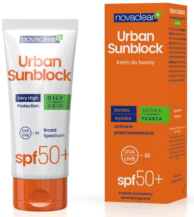 PRZECENA! Krem ochronny przeciw promieniom UV do skóry tłustej - Novaclear Urban Sunblock Protective Cream Oily Skin SPF50 * — Zdjęcie N1