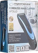 PRZECENA! Maszynka do strzyżenia włosów, czarno-niebieska - Esperanza EBC004 Hair Clippers Apollo Black-Blue * — Zdjęcie N5