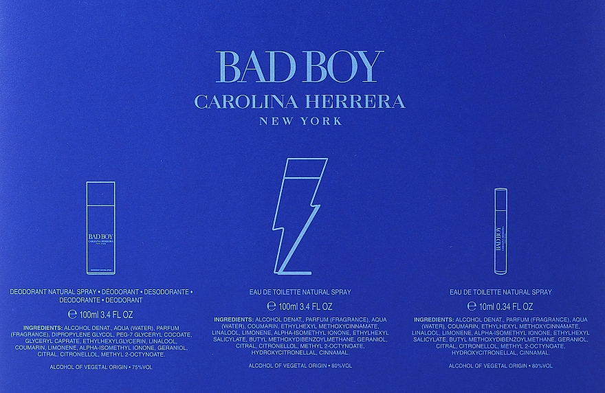 Carolina Herrera Bad Boy - Zestaw (edt/100ml + edt/mini/10ml + deo/stick/100ml) — Zdjęcie N3