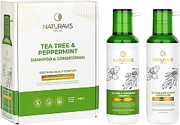 Kup PRZECENA! Zestaw do włosów Drzewo herbaciane i mięta pieprzowa - Naturavis Tea Tree & Peppermint Shampoo & Conditioner Set (shm/500 ml + cond/500 ml) *