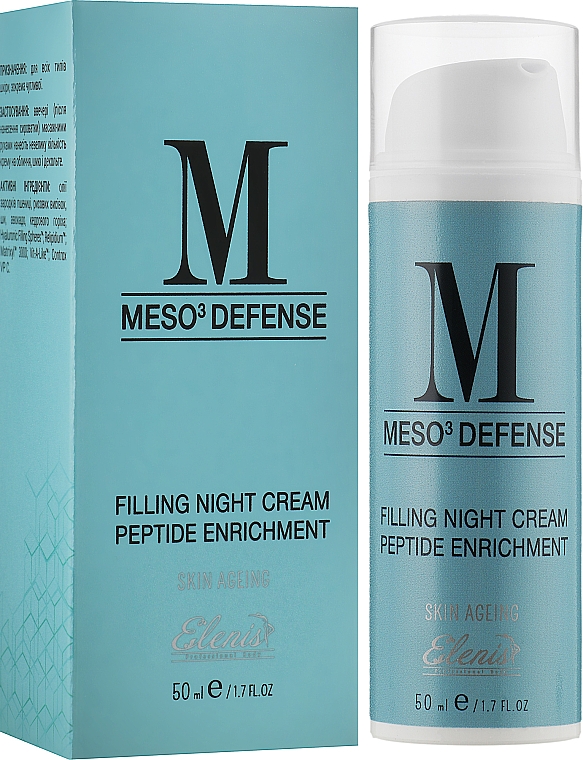 Wypełniacz peptydowy do twarzy na noc - Elenis Meso Defense Night Cream Peptide Enrichment — Zdjęcie N2