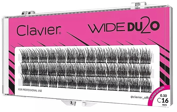 Sztuczne rzęsy, 16 mm - Clavier Wide DU2O Eyelashes — Zdjęcie N1