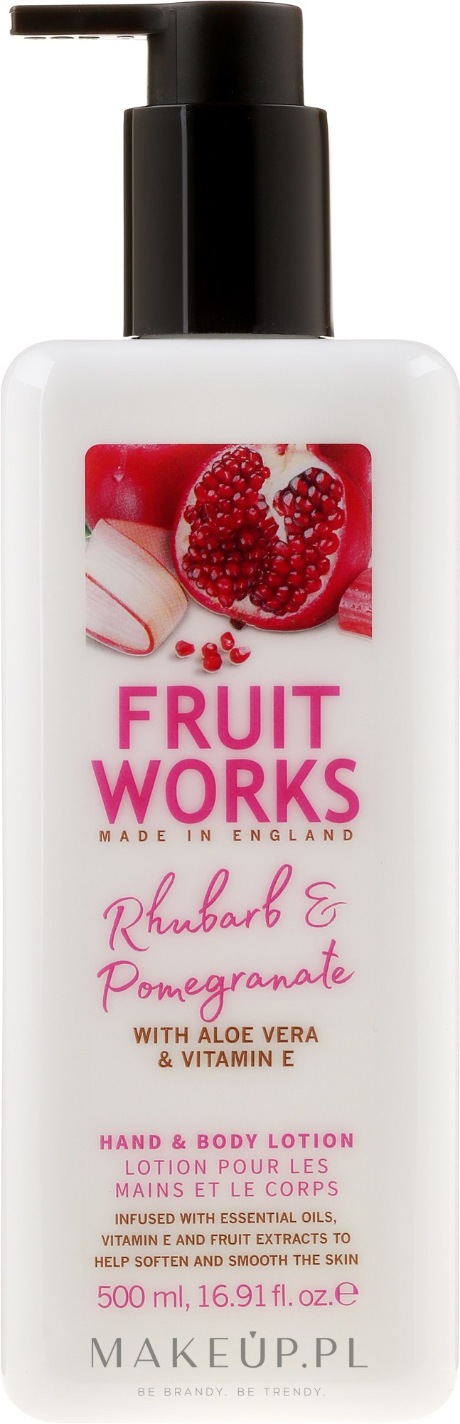 Balsam do rąk i ciała Rabarbar i granat - Grace Cole Fruit Works Hand & Body Lotion Rhubarb & Pomegranate — Zdjęcie 500 ml