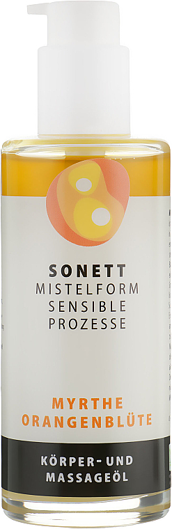 Organiczny olejek do masażu z rytmizowanym ekstraktem z jemioły Mirt i kwiat pomarańczy - Sonett Massage Oil — Zdjęcie N1