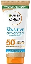 Mleczko do opalania - Garnier Delial Sensitive Advanced Protector Milk SPF50+ Ceramide Protect — Zdjęcie N1