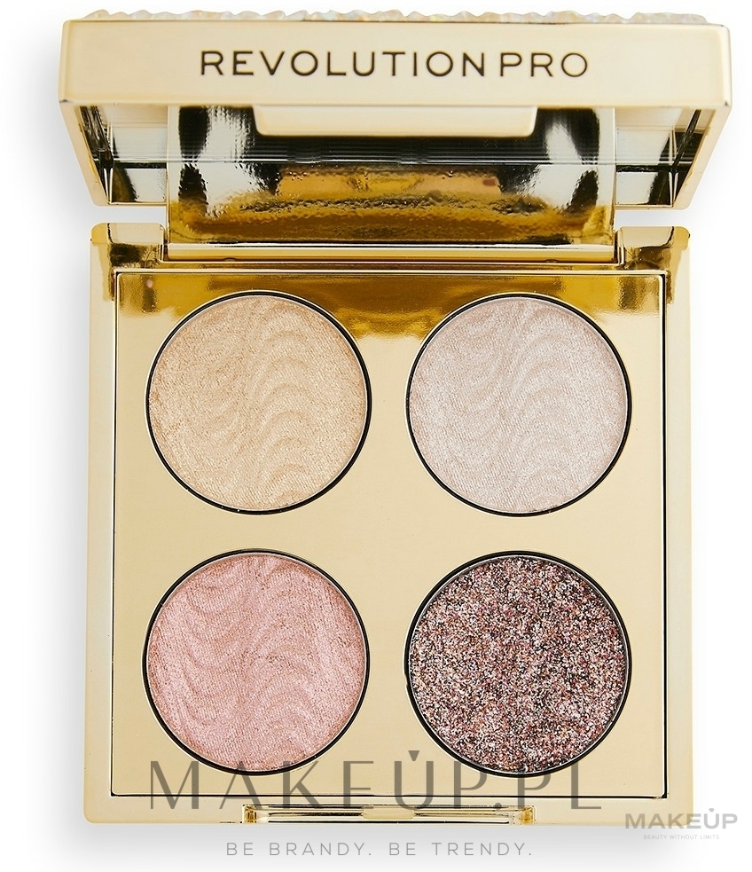 Paleta cieni do powiek - Revolution Pro Crystal Eye Quad — Zdjęcie Gold Crystal