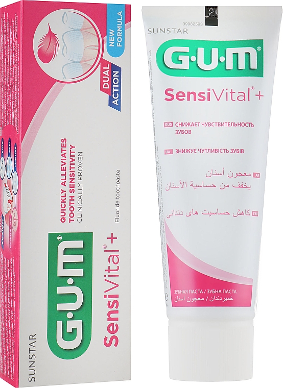 Pasta do wrażliwych zębów - G.U.M. Sensivital+ Fluoride Toothpaste — Zdjęcie N1