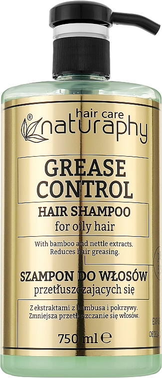 Szampon do włosów przetłuszczających się z ekstraktem z bambusa i pokrzywy - Naturaphy Grease Control Hair Shampoo — Zdjęcie N1