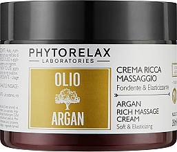 Bogaty krem do masażu ciała - Phytorelax Laboratories Argan Reach Massage Cream — Zdjęcie N1
