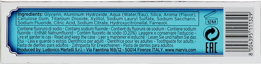 Miętowa pasta do zębów - Marvis Aquatic Mint — Zdjęcie N3