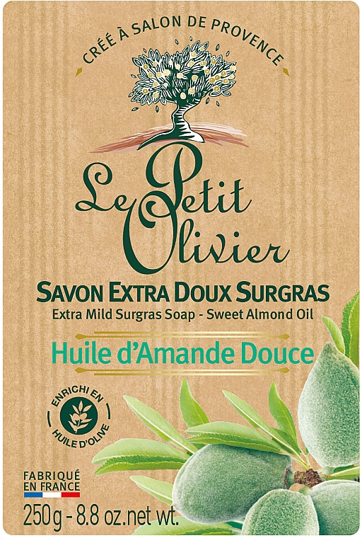 Delikatne mydło kosmetyczne Słodkie migdały - Le Petit Olivier Vegetal Oils Soap Sweet Almond Oil — Zdjęcie N1