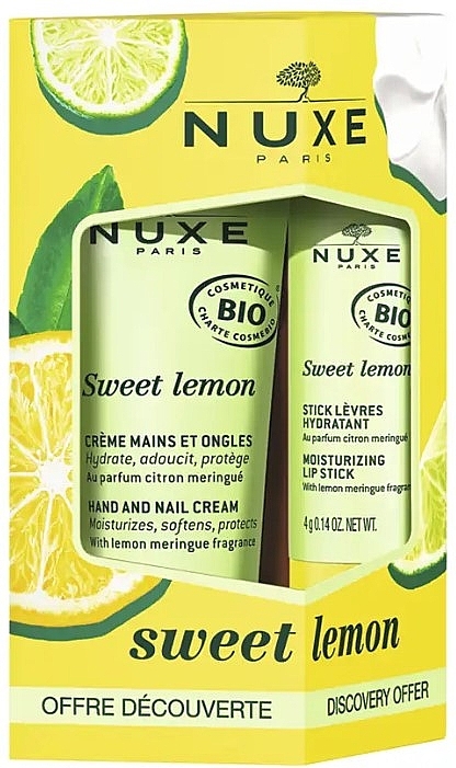 Zestaw - Nuxe Sweet Lemon (hand/nail/cr/50ml + lip/balm/30ml) — Zdjęcie N1