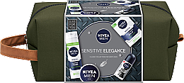 Zestaw - NIVEA MEN Sensitive Elegance (foam/200ml + af/sh/balm/100ml + deo/50ml + cr/75ml + bag) — Zdjęcie N1