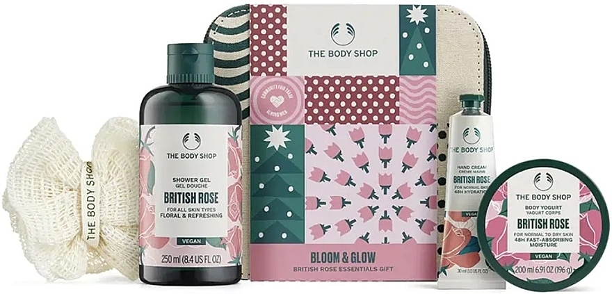 Zestaw, 5 produktów - The Body Shop Bloom & Glow British Rose Essentials Gift — Zdjęcie N1