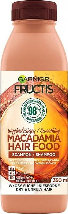 Wygładzający szampon do włosów suchych Makadamia - Garnier Fructis Macadamia Hair Food Shampoo