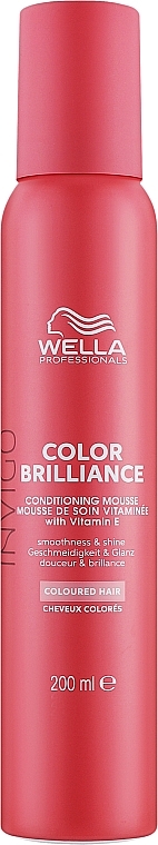 Pianka do włosów - Wella Professionals Invigo Color Brilliance Conditioning Mousse  — Zdjęcie N1