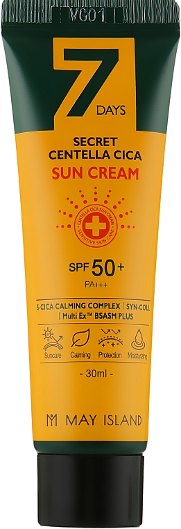 Krem przeciwsłoneczny do twarzy z centellą - May Island 7 Days Secret Centella Cica Sun Cream SPF 50 — Zdjęcie N2