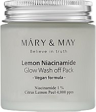 Oczyszczająca maska do cery naczynkowej z niacynamidem - Mary & May Lemon Niacinamide Glow Wash Off Pack — Zdjęcie N1