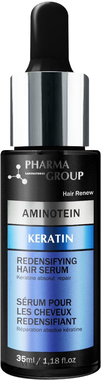 Rewitalizujące serum do włosów - Pharma Group Laboratories Aminotein + Keratin Redensifying Hair Serum — Zdjęcie 35 ml