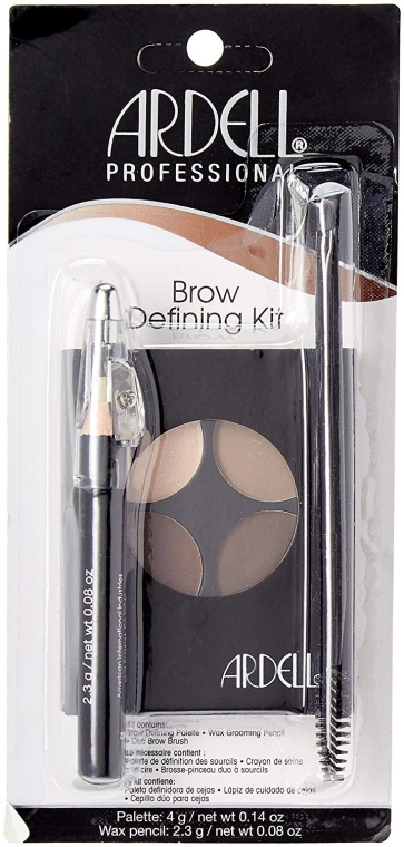 Zestaw do malowania i korekcji brwi - Ardell Brow Defining Kit (palette/4g + wax/2.3g + brush) — Zdjęcie N1