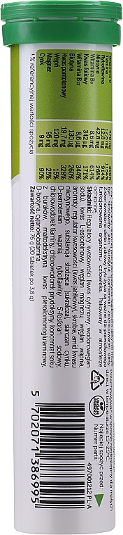 Kompleks witamin i minerałów w tabletkach musujących - Orkla Bodymax Fresh Mind — Zdjęcie N2