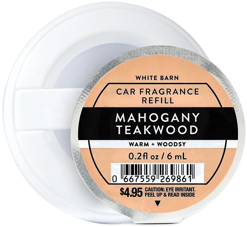 Zapach do samochodu Mahogany Teakwood - Bath And Body Works Mahogany Teakwood Car Fragrance Refill (uzupełnienie) — Zdjęcie N1