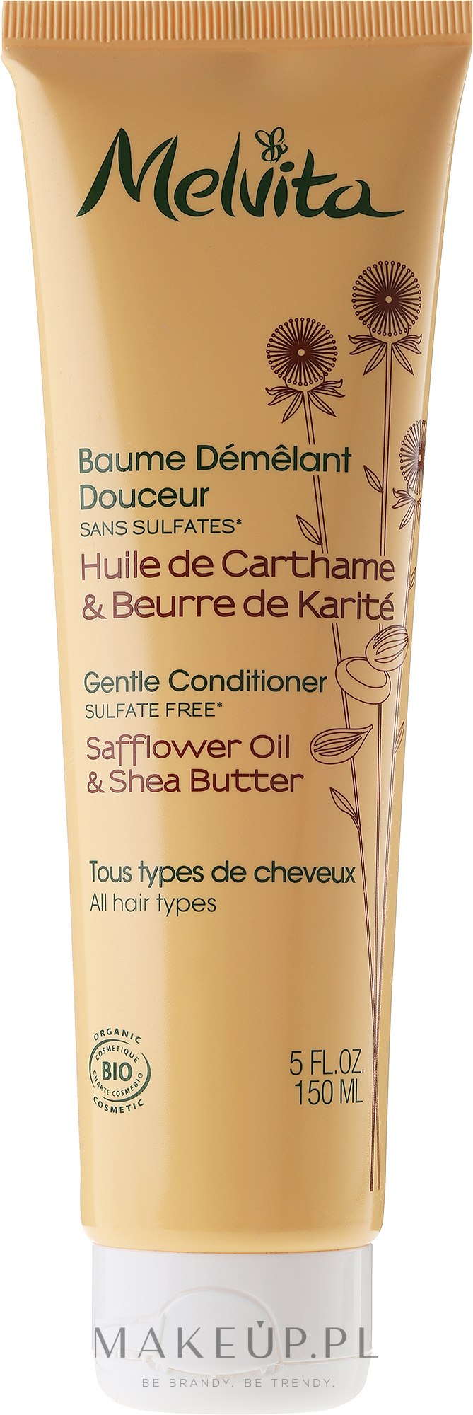 Delikatna odżywka do włosów z olejem krokoszowym i masłem shea - Melvita Gentle Conditioner — Zdjęcie 150 ml