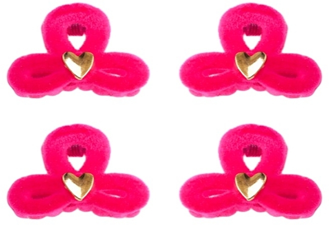 Zestaw spinek do włosów, 4 sztuki, różowe - Lolita Accessories — Zdjęcie N1