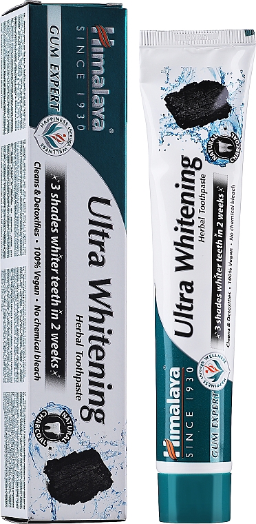 Czarna pasta wybielająca z węglem aktywnym - Himalaya Herbals Ultra Whitening Herbal Toothpaste — Zdjęcie N1