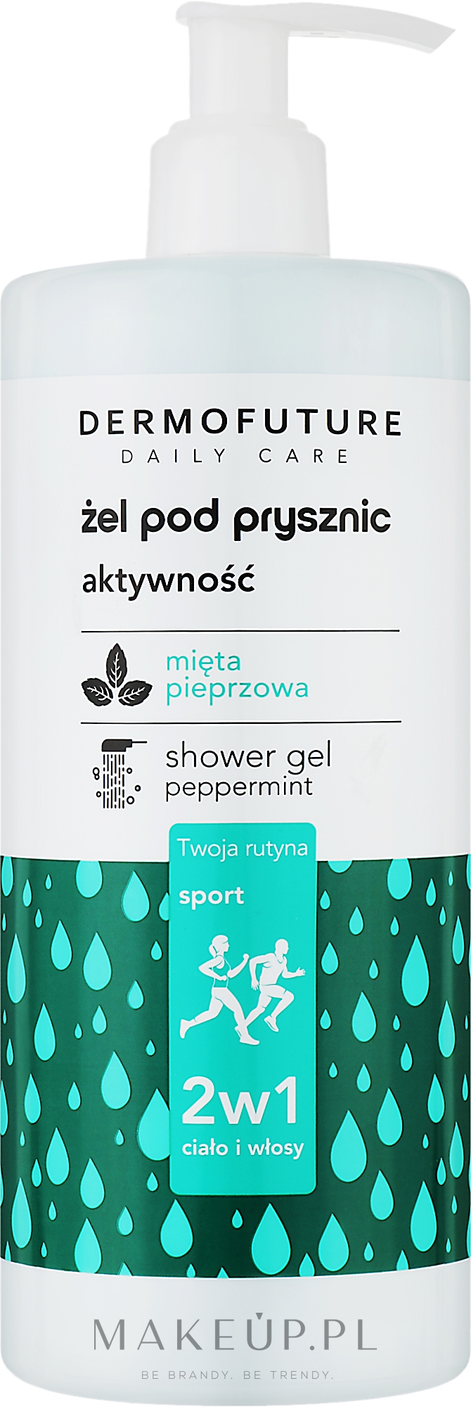 Żel pod prysznic dla aktywnych 2 w 1 - Dermofuture Daily Care Activity Peppermint Shower Gel — Zdjęcie 500 ml