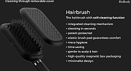 Szczotka do włosów z funkcją samooczyszczania, Classic Black - Bellody Patented Hairbrush With Self-Cleaning Function — Zdjęcie N3