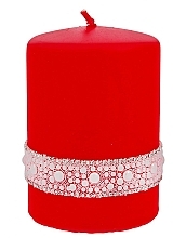 Świeca dekoracyjna 7x10 cm, czerwona - Artman Crystal Pearl — Zdjęcie N1