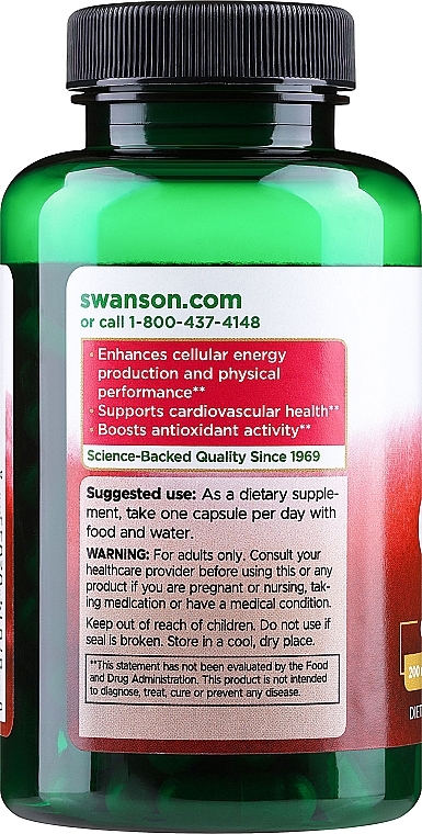 Suplement diety Koenzym Q10, 200 mg - Swanson CoQ10  — Zdjęcie N2