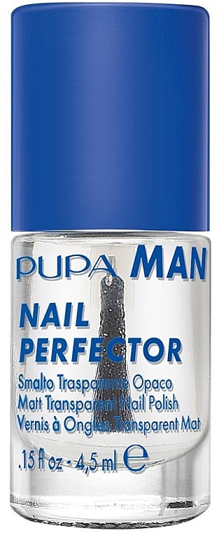 Matowy przezroczysty lakier do paznokci - Pupa Man Nail Perfector Matt Transparent Nail Polish — Zdjęcie N1