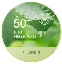 Kup Kojący podkład przeciwsłoneczny z aloesem w poduszeczce cushion SPF 50+ - The Saem Jeju Fresh Aloe Cooling Cushion SPF50 + PA+++